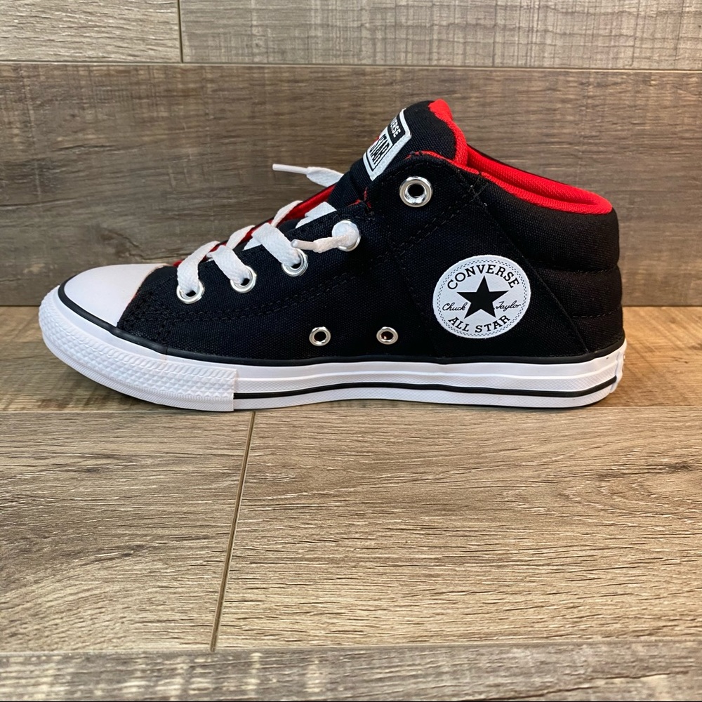 Converse Juniors CTAS Axel Mid Black Enamel Red - Picture 3 of 6